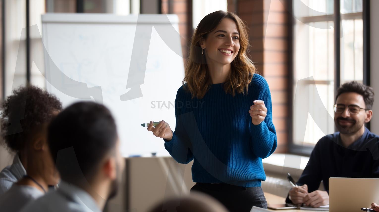 브레인스토밍 | 브레인스토밍, 아이디어회의, 회사미팅, 팀미팅, 회의실, 아이디어발상, 창의적토론, 협업, 비즈니스토론, 프레젠테이션, 회의자료, 화이트보드, 포스트잇, 회의참석자, 그룹토론, 전략회의, 업무협의, 프로젝트회의, 의견교환, 사무실회의, 회의장면, 팀워크, 미팅, 발표, 논의, ai | 스탠바이 STANDBUY 디지털 콘텐츠