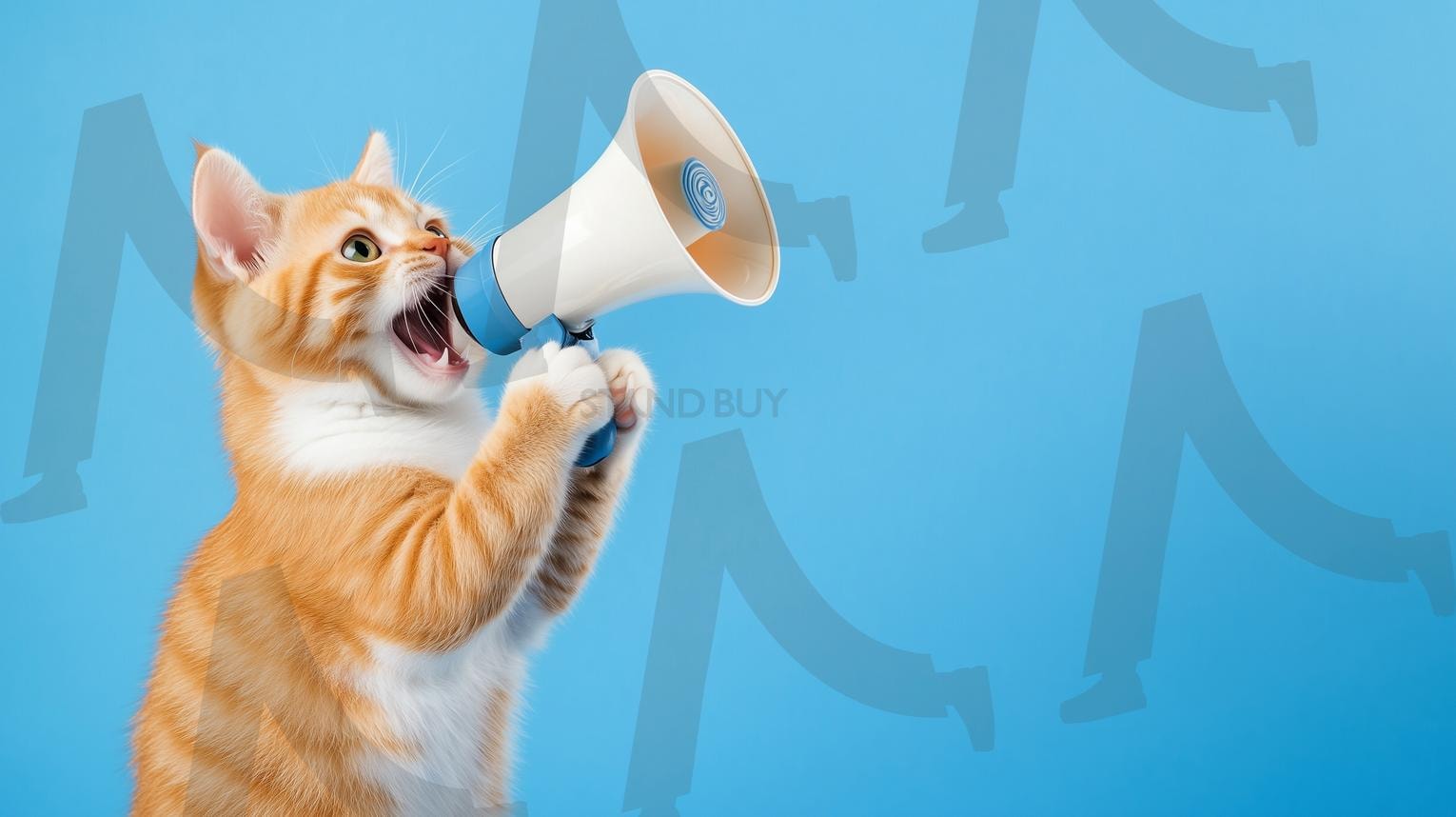 공지사항 | 메가폰, 메가폰외침, 외치는사람, 메가폰남자, 메가폰여자, 확성기, 발표, 시위, 응원, 연설, 소리치는사람, 메시지전달, 캠페인, 리더십, 알림, 공지, 집회, 열정, 주장, 목소리, 환호, 공지사항, 고양이, ai | 스탠바이 STANDBUY 디지털 콘텐츠