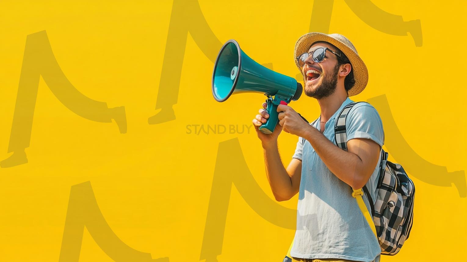 메가폰 | 메가폰, 메가폰외침, 외치는사람, 메가폰남자, 메가폰여자, 확성기, 발표, 시위, 응원, 연설, 소리치는사람, 메시지전달, 캠페인, 리더십, 알림, 공지, 집회, 열정, 주장, 목소리, 환호, 공지사항, ai | 스탠바이 STANDBUY 디지털 콘텐츠