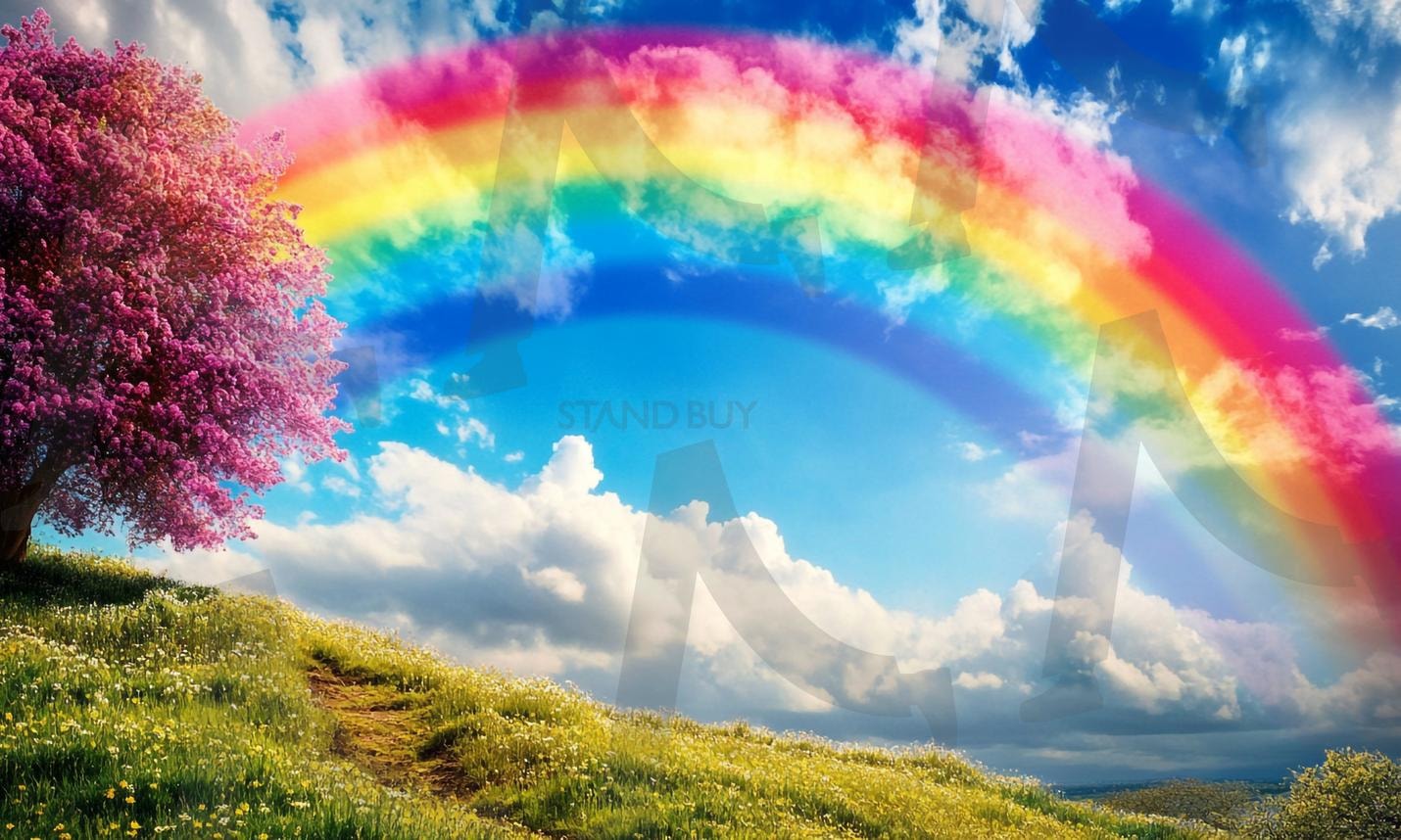 무지개 | 무지개, 레인보우, rainbow, 숲, 맑음, 무지개빛, 일기예보, 날씨, 스펙트럼, 하늘, 들판, 자연, ai | 스탠바이 STANDBUY 디지털 콘텐츠