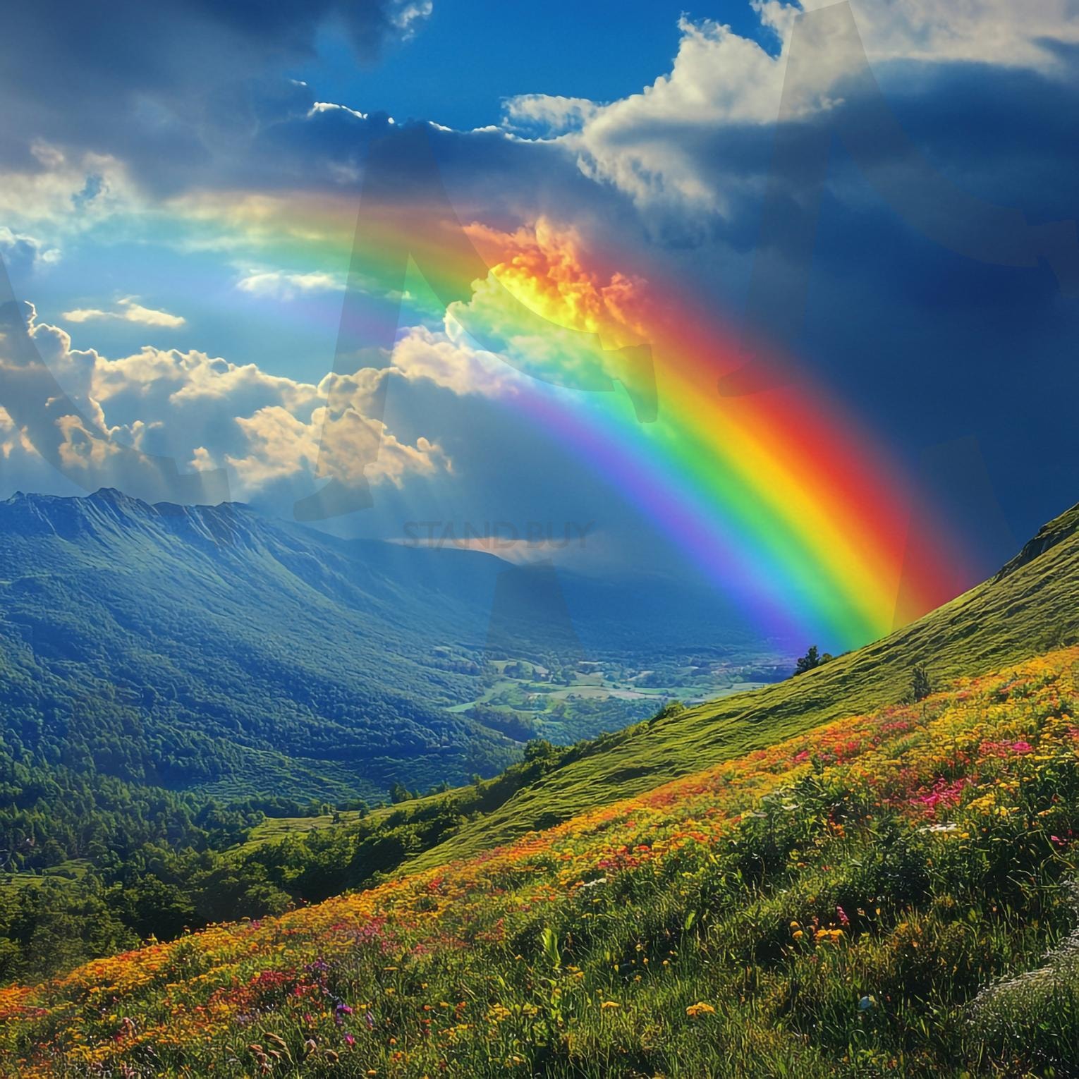 무지개 | 무지개, 레인보우, rainbow, 숲, 맑음, 무지개빛, 일기예보, 날씨, 스펙트럼, 하늘, 자연, 들판, 꽃, ai | 스탠바이 STANDBUY 디지털 콘텐츠