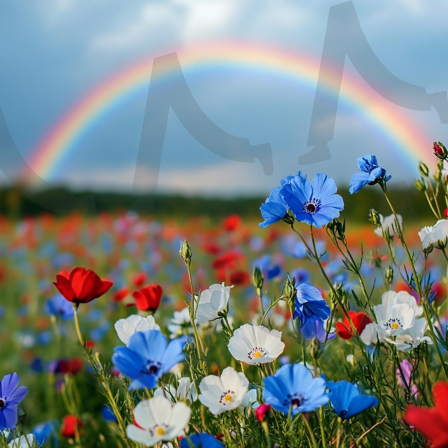 무지개 | 무지개, 레인보우, rainbow, 숲, 맑음, 무지개빛, 일기예보, 날씨, 스펙트럼, 하늘, 꽃, 자연, 들판, ai | 스탠바이 STANDBUY 디지털 콘텐츠