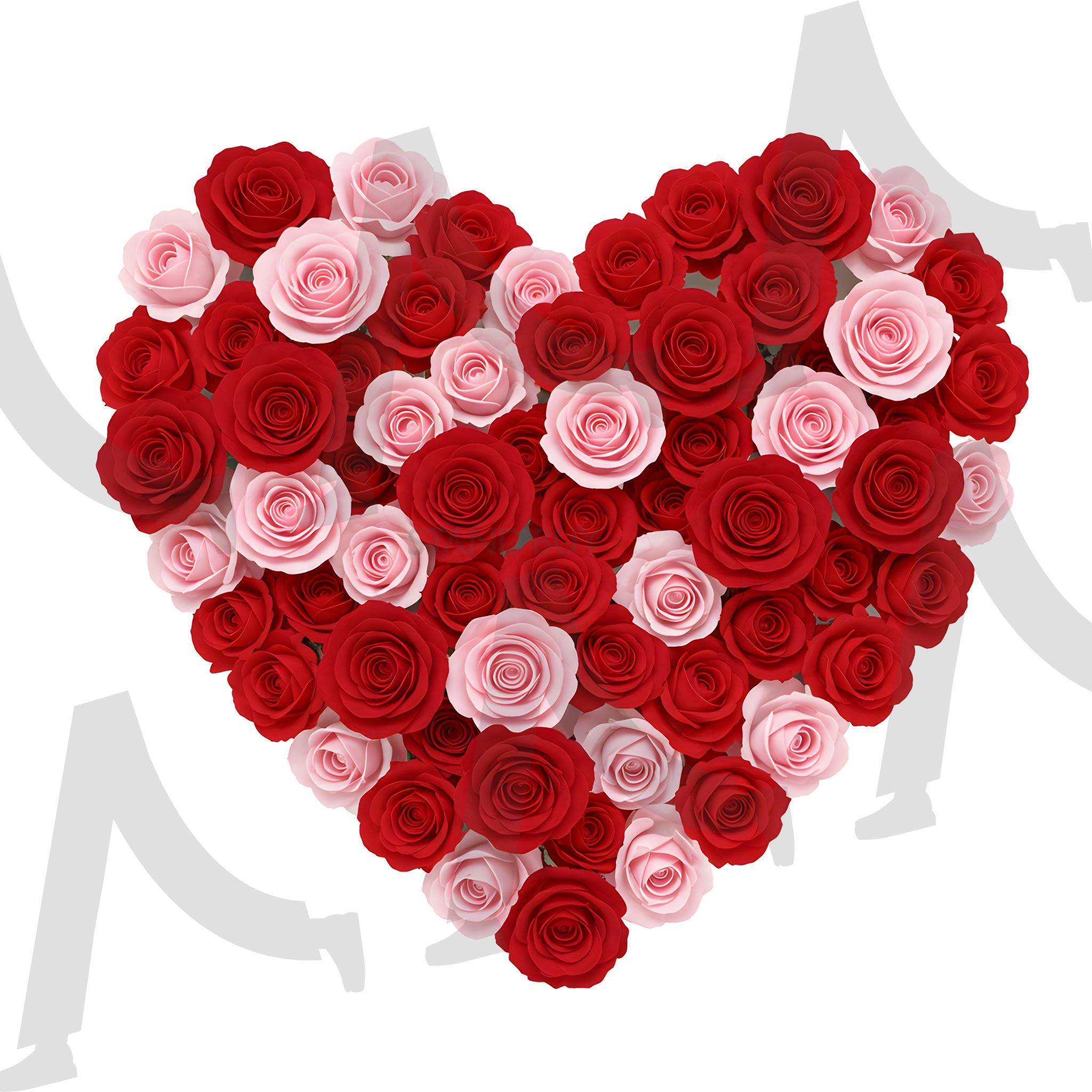 꽃(하트) | 하트, 장미, 빨간색, 분홍색, 꽃, 꽃다발, 로맨틱, 사랑, 모양, 꽃잎, 개화, 발렌타인, 꽃무늬, 배열, 흰 배경, 위에서 본 시점, 열정, 축하, 선물, 우아함, 자연, 아름다움, 섬세함, 감정, 생기, 대칭, 예술, 창의성, 다채로움, 신선함, 만개, 미적 감각, 장미 꽃잎, 질감, 밝음, 생생함, 사실감, 매력, 우아함, 식물, 결혼식, 기념일, 하트 모양, 꽃 디자인, 꽃 하트, 낭만적인 제스처, 사랑의 상징, ai | 스탠바이 STANDBUY 디지털 콘텐츠