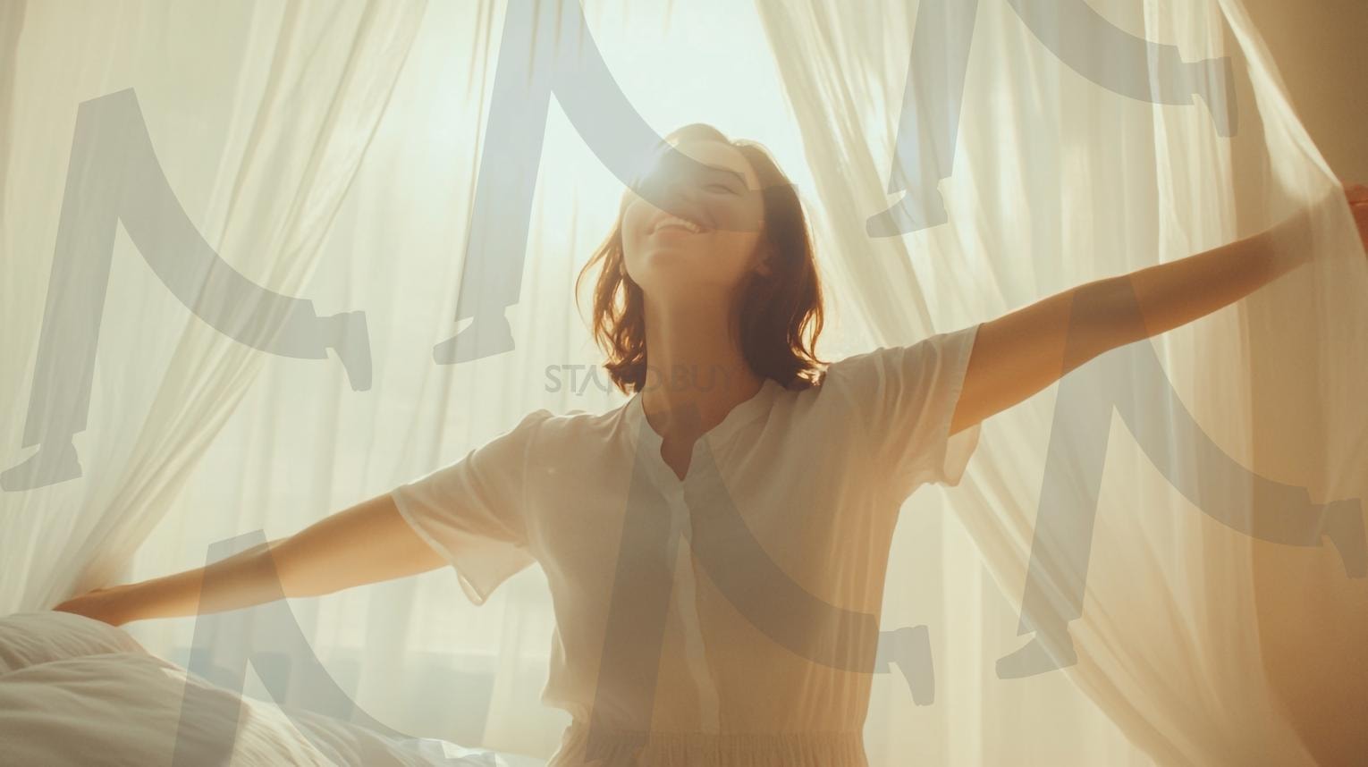 기지개 | 꿀잠, 숙면, 편안한잠, 아늑한침대, 포근한이불, 베개, 침실, 아침햇살, 굿모닝, 기상, 아침풍경, 침대에서일어남, 이불속, 편안한수면, 수면건강, 침대정리, 숙면습관, 아침미소, 침대휴식, 잠자는여자, 잠자는남자, 침실인테리어, 기지개, 휴식, ai | 스탠바이 STANDBUY 디지털 콘텐츠