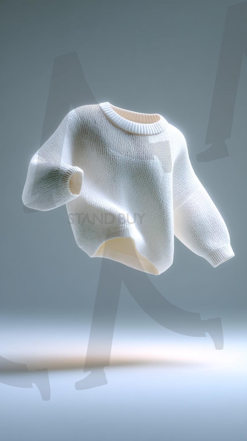 스웨터 | 스웨터, 니트, 흰색, 심플, 미니멀리즘, 겨울, 따뜻함, 패션, 의류, 캐주얼, 소프트, 포근함, 스타일, 트렌드, 디자인, 텍스처, 현대적, 편안함, 감성, ai | 스탠바이 STANDBUY 디지털 콘텐츠