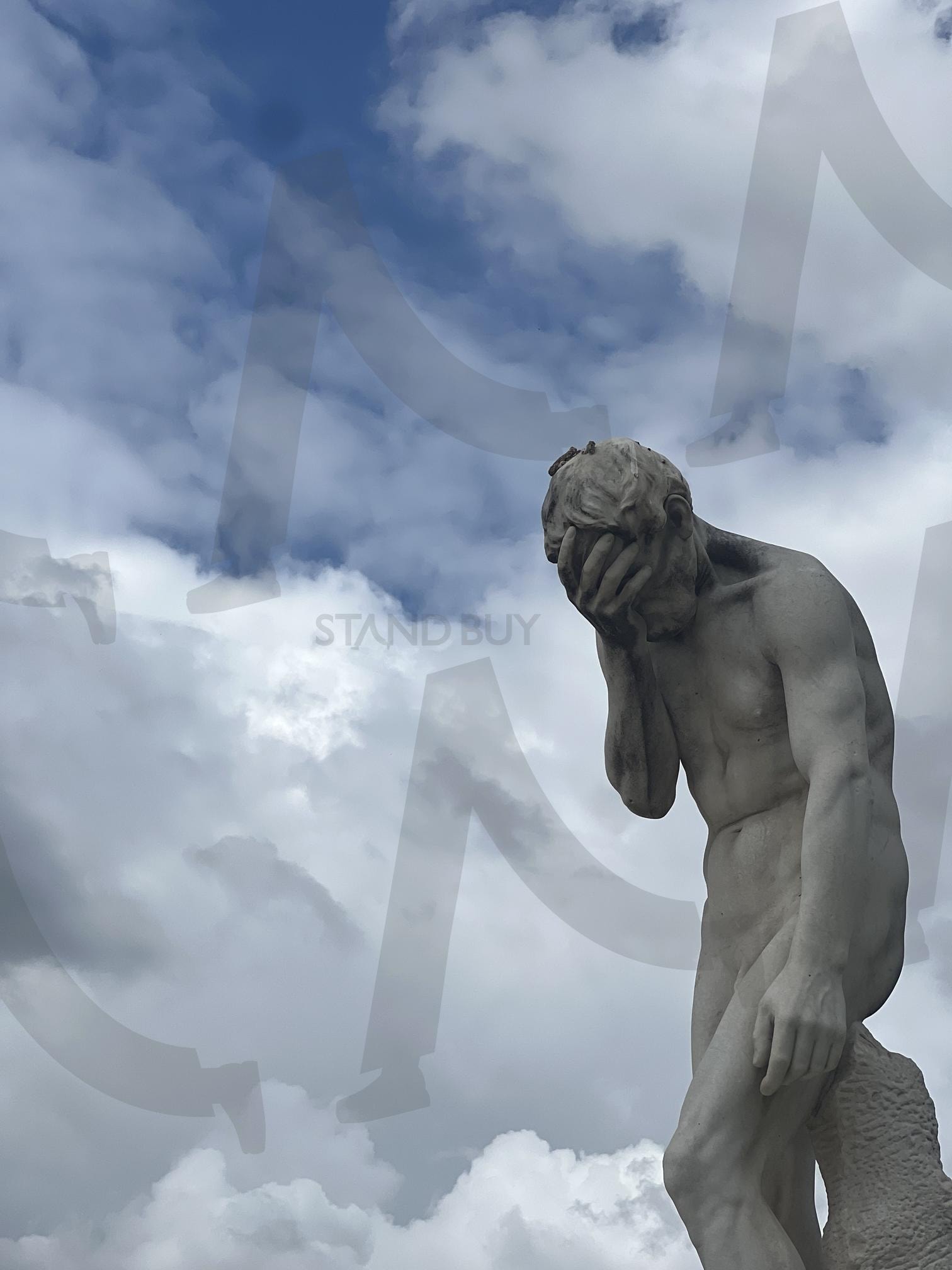 부끄러움에 잠긴 신의 침묵 | 조각상, 한숨, 인간의감정, 하늘과침묵, 프랑스, 파리, 뛸르히가든 | 스탠바이 STANDBUY 디지털 콘텐츠