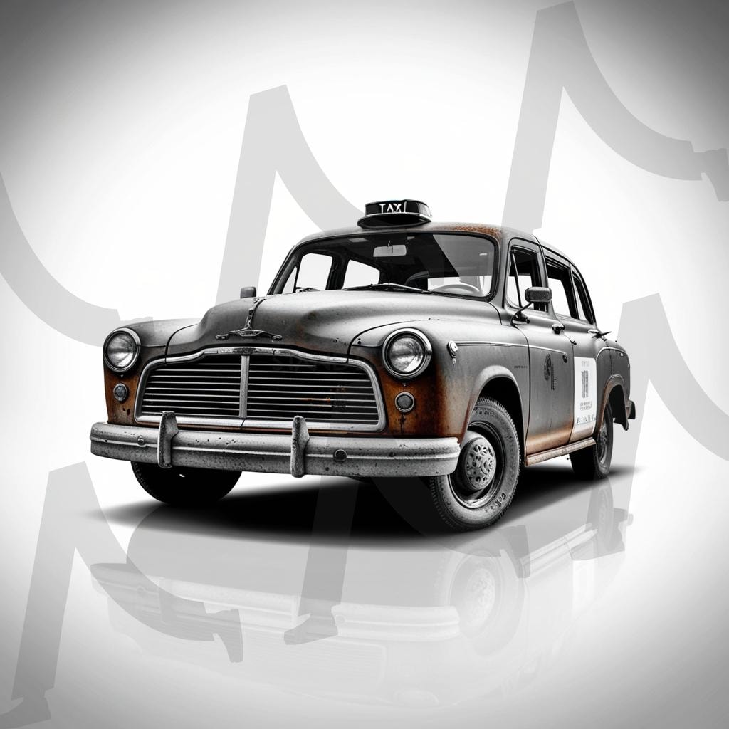 옛날 택시(an old taxi) | taxi, 택시, 교통, 오래된, 낡은, 자동차, 옛날 자동차, ai | 스탠바이 STANDBUY 디지털 콘텐츠