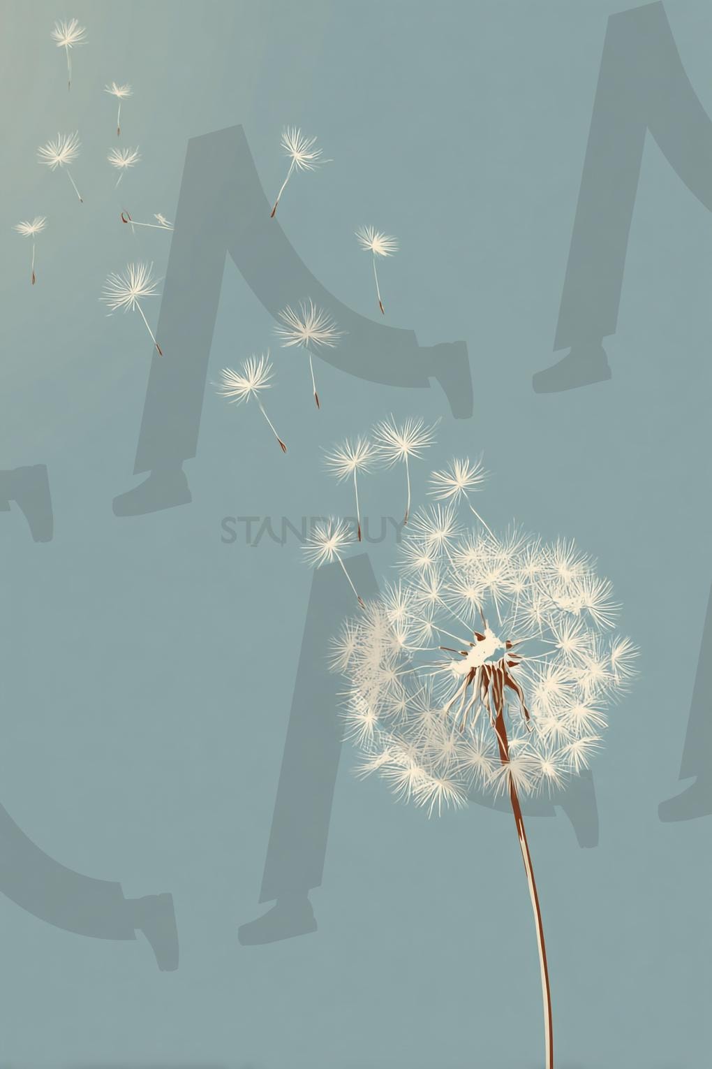 민들레 | 민들레, 씨앗, 바람, 날아감, 자연, 식물, 꽃, 씨앗날림, 봄, 희망, 소원, 자유, 평화, 하늘, 심플, 배경, 성장, 생명, 꿈, ai | 스탠바이 STANDBUY 디지털 콘텐츠