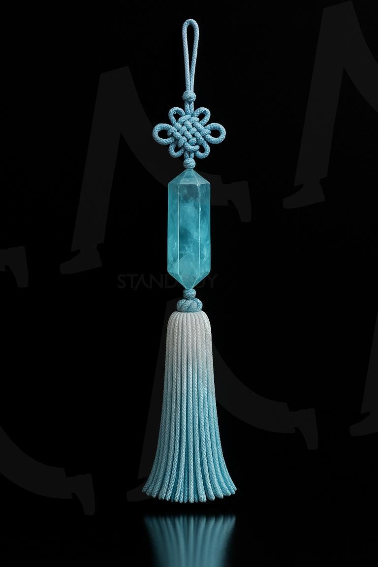 aquamarine norigae 아쿠아마린 노리개 | light blue gemstone, gemstone accessory, korea traditional accessory, korea ornament, luxury gemstone accessory, ai | 스탠바이 STANDBUY 디지털 콘텐츠