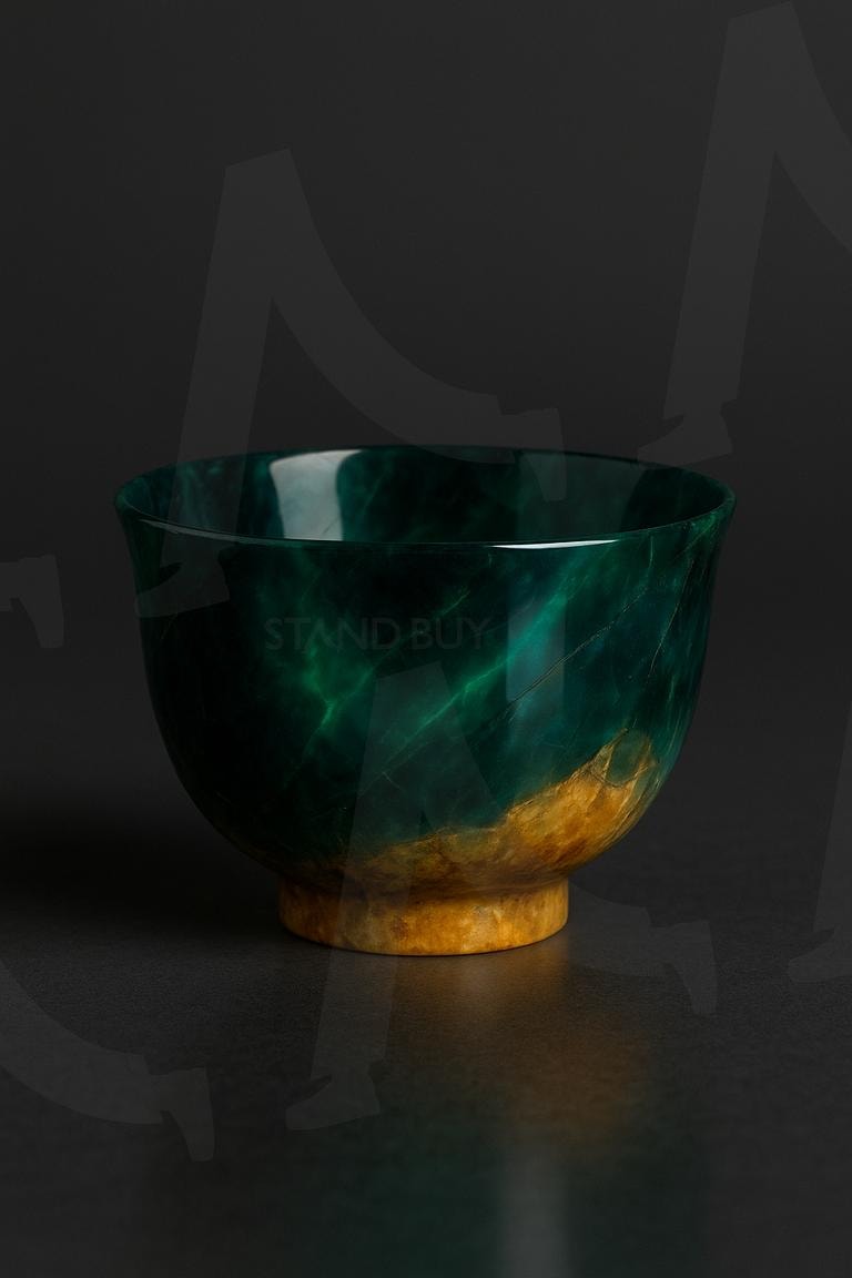 원석 컵 Gemstone tea cup | gemstone cup, gemstone, ai, deep green, calcite, deep green stone cup | 스탠바이 STANDBUY 디지털 콘텐츠