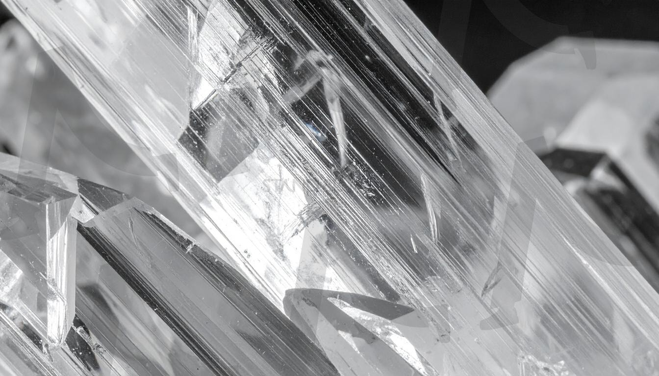 수직 결 크리스털 텍스처 | Linear crystal texture, Transparent mineral surface, High-clarity abstract, Industrial futuristic background, Precision texture macro, ai | 스탠바이 STANDBUY 디지털 콘텐츠