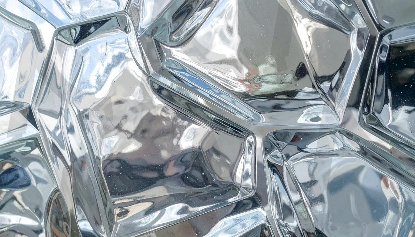 유리 질감 유기적 입체 반사 텍스처 | Reflective glass texture, Futuristic 3D surface, Organic geometric form, Chrome liquid abstract, Architectural simulation texture, ai | 스탠바이 STANDBUY 디지털 콘텐츠