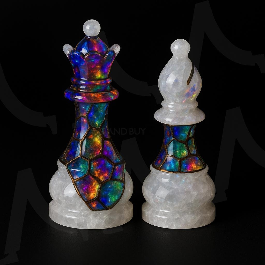 Gemstone chess | ai, chess, rain bow gemstone, gemstone, queen, bishop, Quartz art | 스탠바이 STANDBUY 디지털 콘텐츠