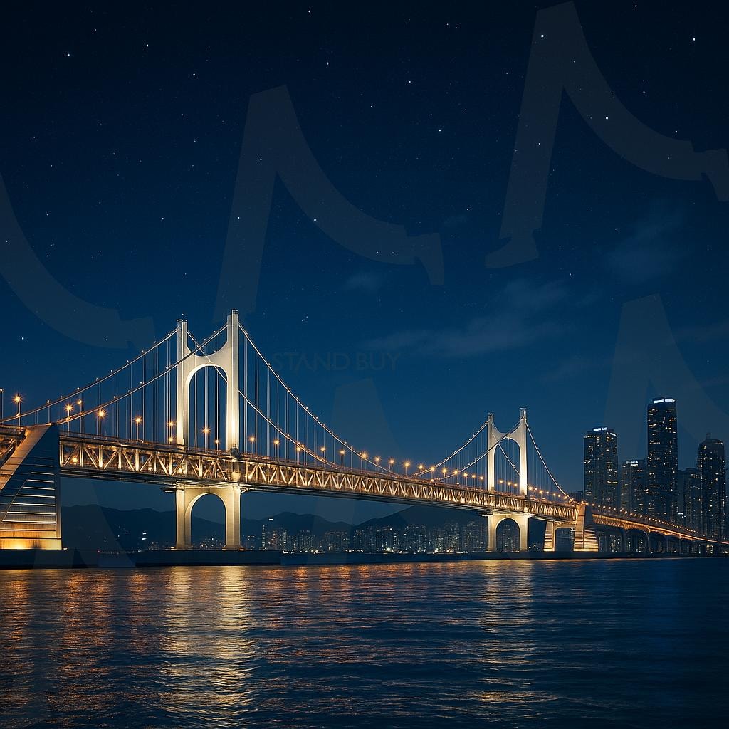 광안대교의 밤(Night on the Gwangan Bridge) | 바다, 밤, 광안대교, sea, night, Gwangan Bridge | 스탠바이 STANDBUY 디지털 콘텐츠
