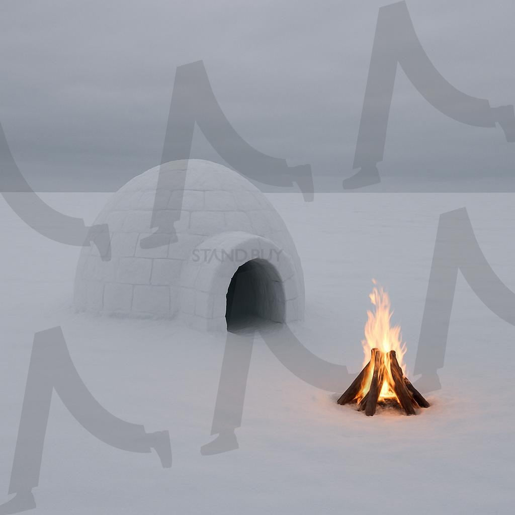 조화로운 위협(a harmonious threat) | 눈, 이글루, 모닥불, 광활한, snow, igloo, bonfire, vast, ai | 스탠바이 STANDBUY 디지털 콘텐츠