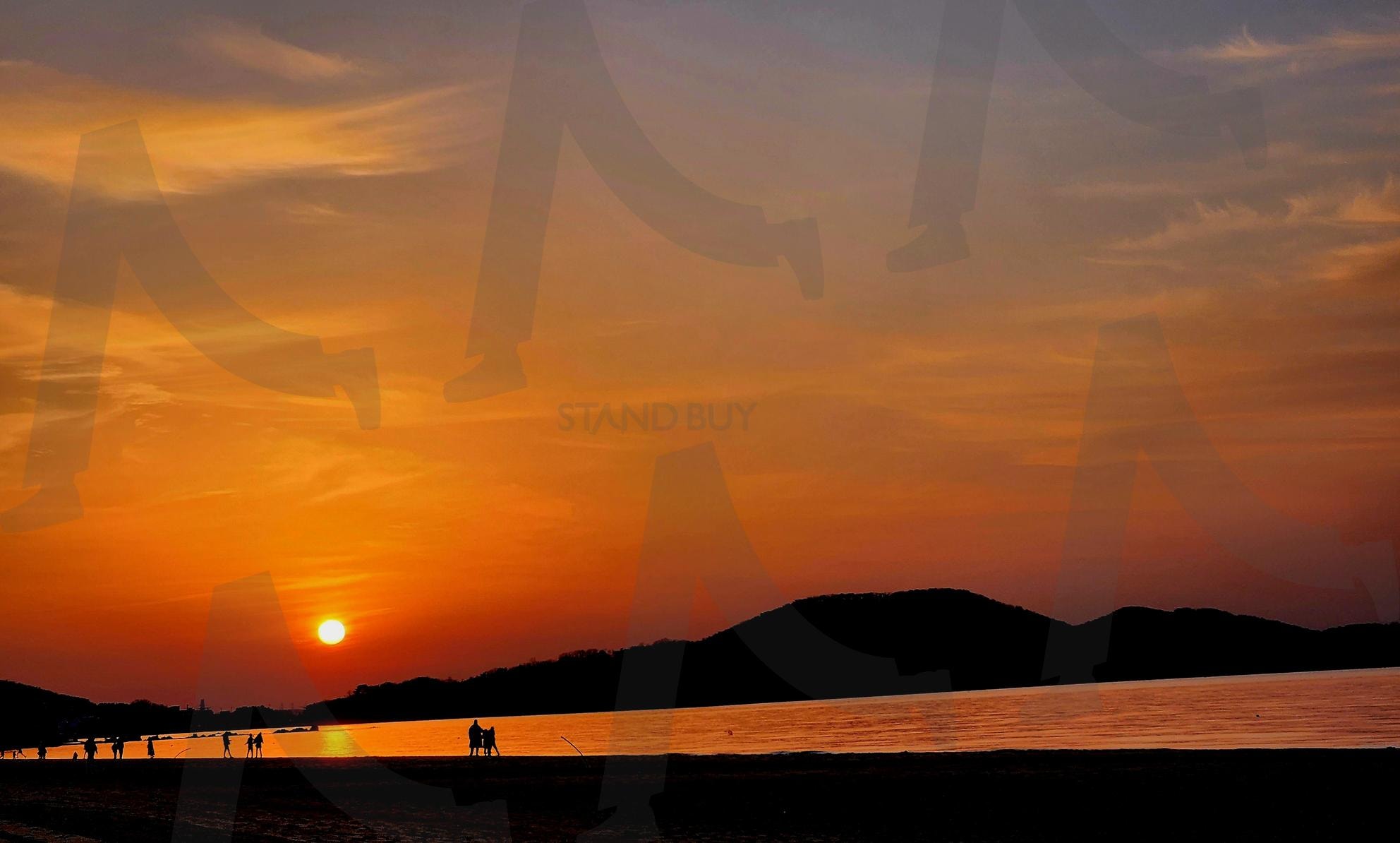 복숭아빛 구름이 피어난 저녁 (Peach Cloud Bloom at Dusk) | 복숭아노을, 분홍하늘, 저녁하늘, peach clouds, warm tone, pink sky, soft light | 스탠바이 STANDBUY 디지털 콘텐츠