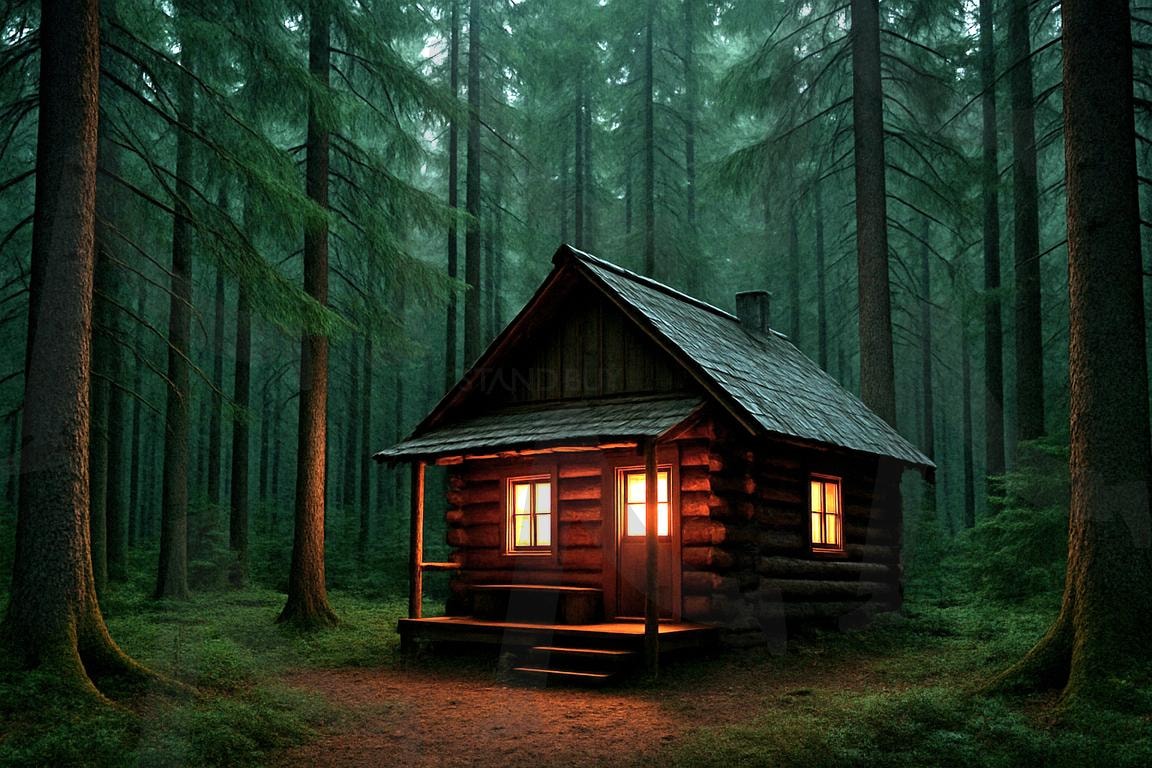 어색함 속 익숙함(familiarity in awkwardness) | 숲, 오두막, 따뜻한, 익숙함, forest, hut, warm, familiar, ai | 스탠바이 STANDBUY 디지털 콘텐츠