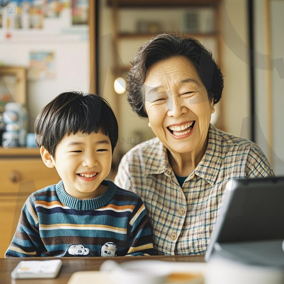 할머니와 손자 | 할머니, 손자, 아이, 웃는얼굴, 행복, 기쁨, 할머니와 손자, 가족, grandma, Grandson, child, a smiling face, happiness, joy, grandmother and grandson, family, ai | 스탠바이 STANDBUY 디지털 콘텐츠