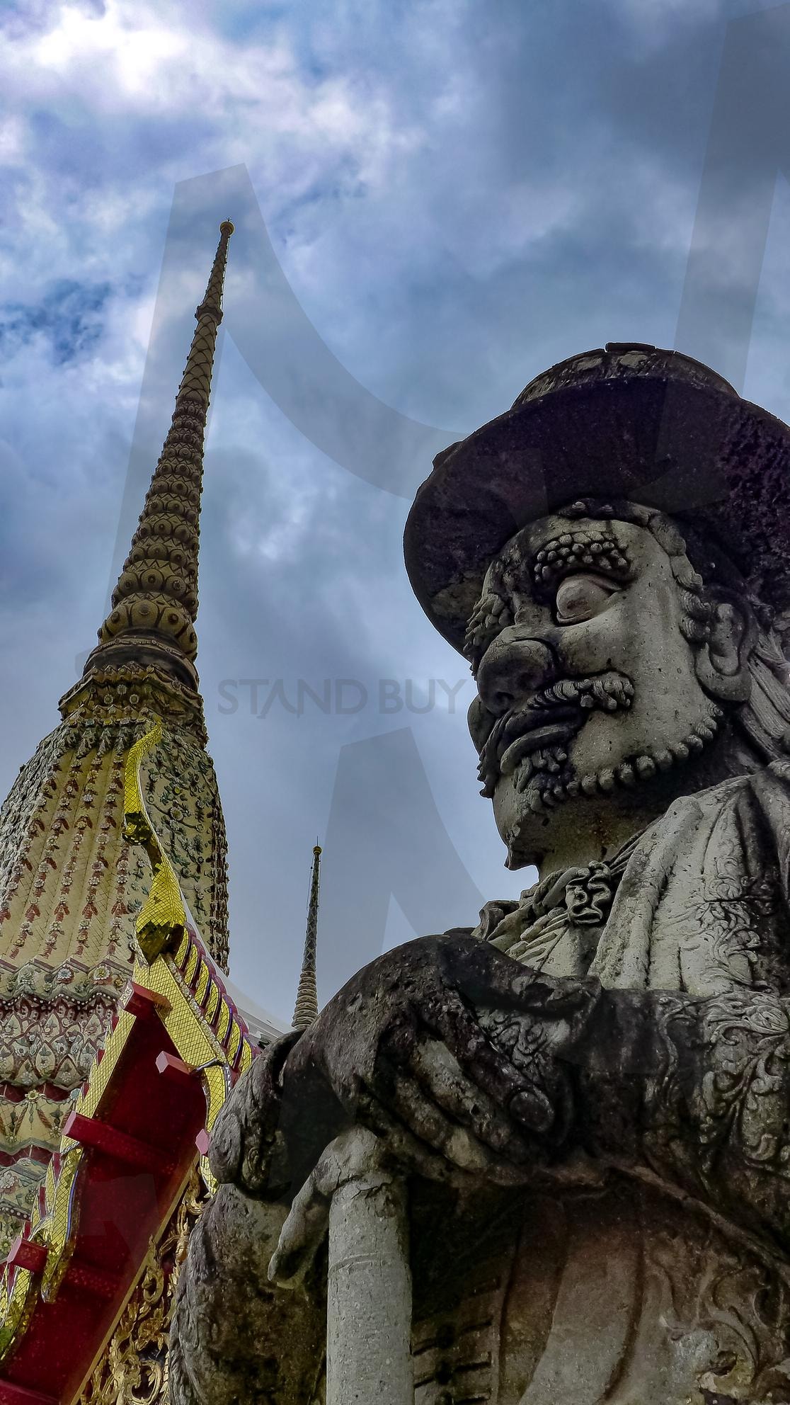 태국 방콕 왓포사원의 수호자 | Thailand, bangkok, Watpho, temple, travel, trip, 태국, 방콕, 왓포, 사원, 여행, 수호자, 흐린날 | 스탠바이 STANDBUY 디지털 콘텐츠