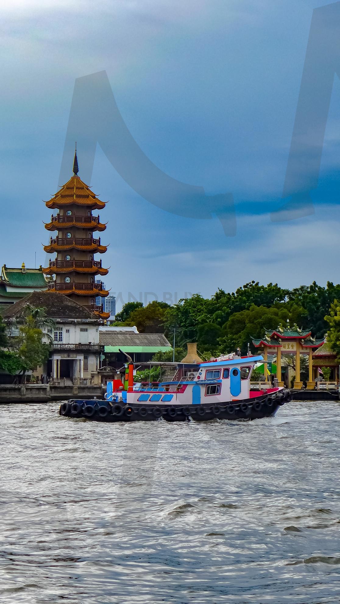 차오프라야강(Chao Phraya River) | bangkok, Thailand, travel, trip, river, view, sky, 방콕, 태국, 강, 강물, 하늘, 배, 여행, 풍경 | 스탠바이 STANDBUY 디지털 콘텐츠