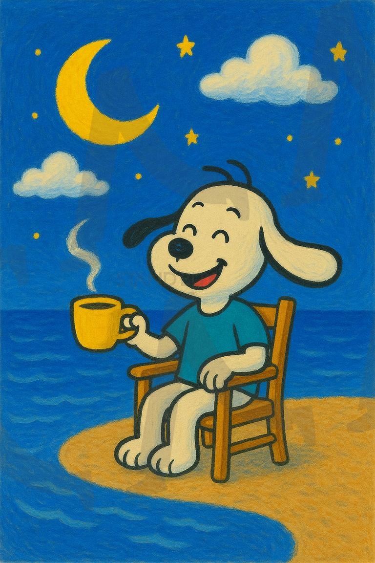 블루랜드 | 바다, 달, 구름, 별, 강아지, 커피, 모래, 휴식, ai | 스탠바이 STANDBUY 디지털 콘텐츠