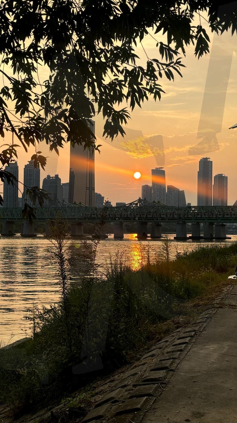 붉게 타오르는 노을, 황홀한 노들섬 (2) | 붉은 노을, 황홀함, 노들섬, 한강, 일몰, 아름다운 풍경, 감성 풍경, 윤슬 | 스탠바이 STANDBUY 디지털 콘텐츠