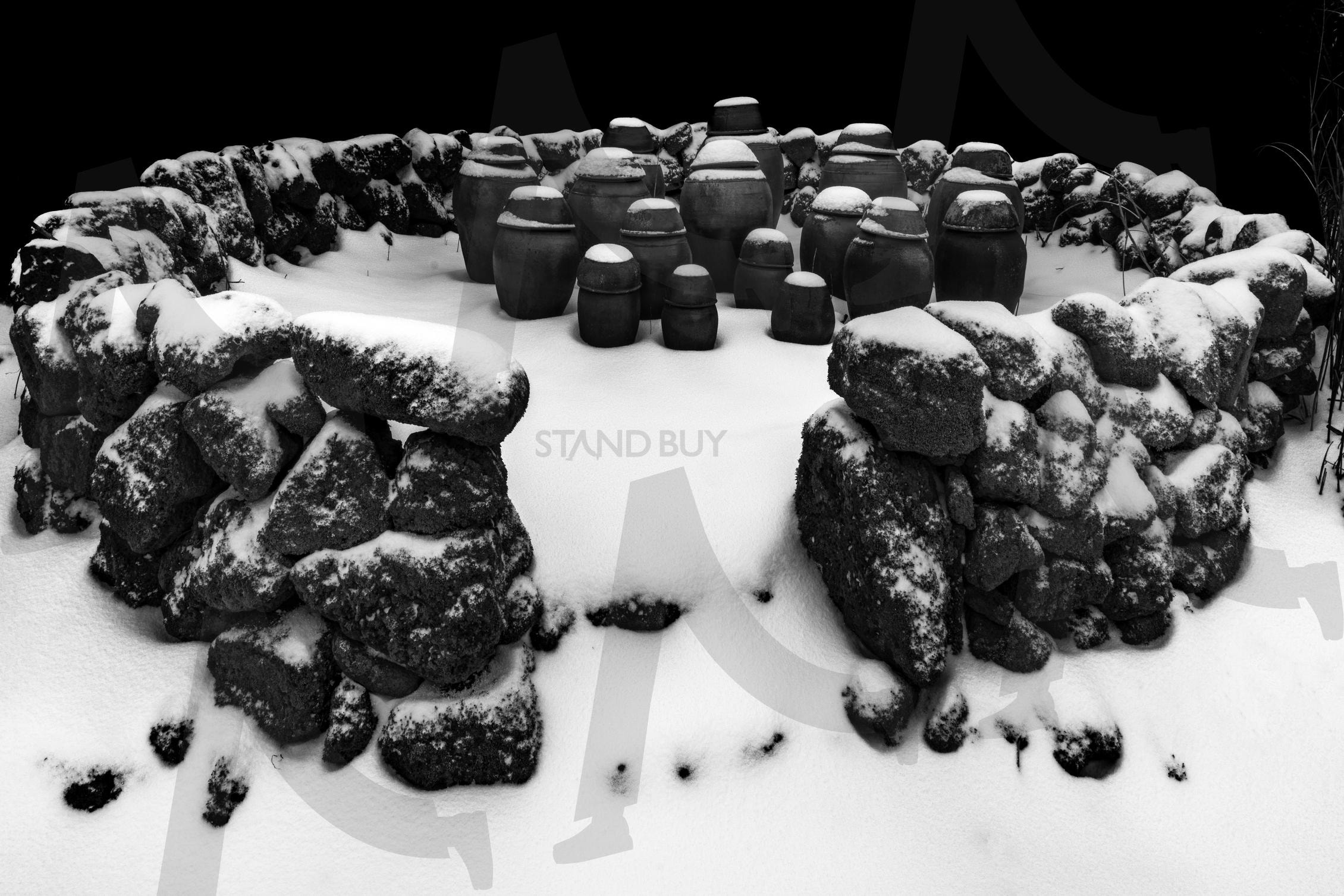 제주 돌문화 마을 겨울풍경 | 제주도, 돌, 문화마을, 문화공원, 눈내린문화마을 | 스탠바이 STANDBUY 디지털 콘텐츠