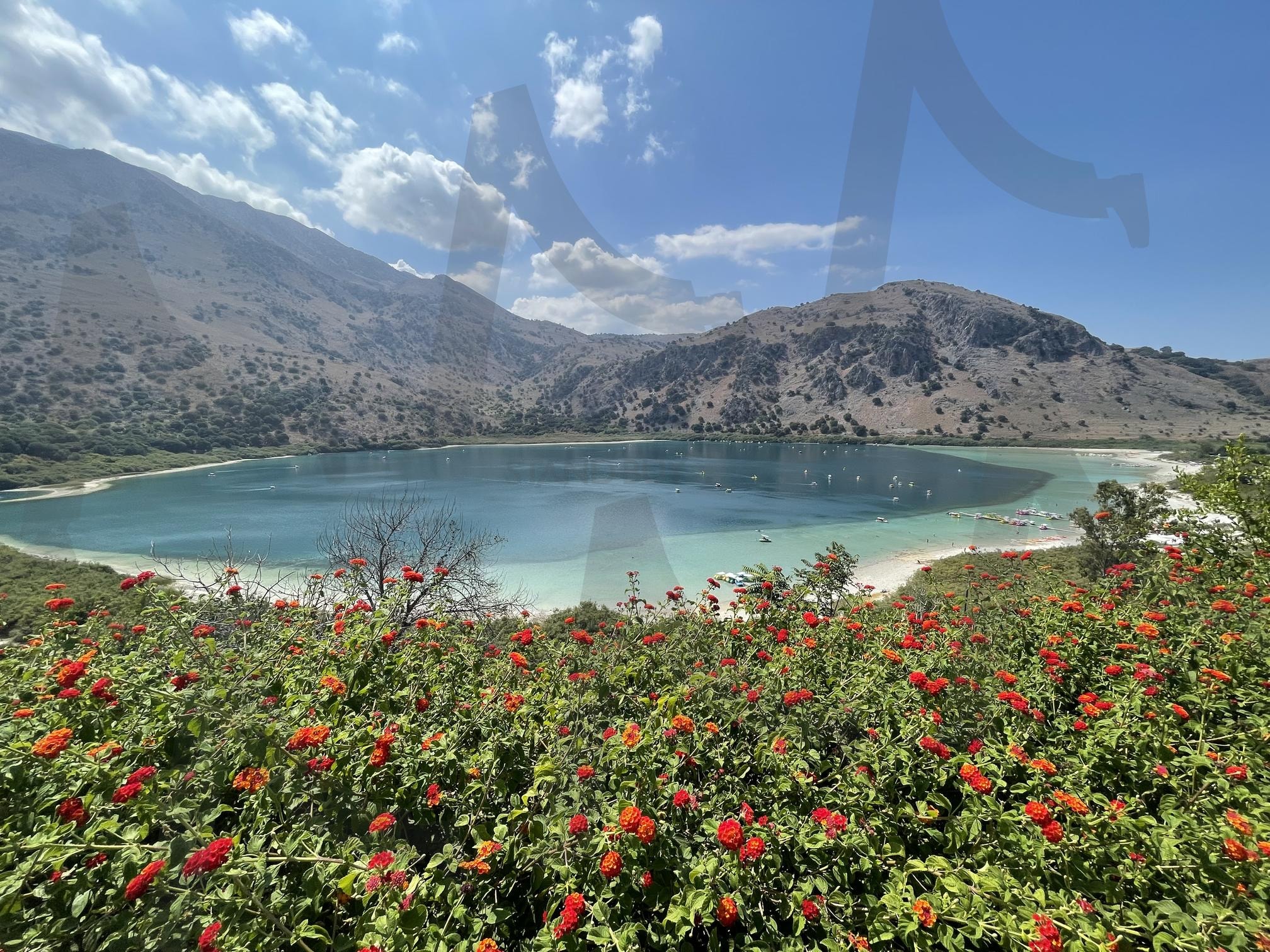 그리스 | 그리스, 크레타, 호수, 꽃, 구름, 하늘, 산 | 스탠바이 STANDBUY 디지털 콘텐츠