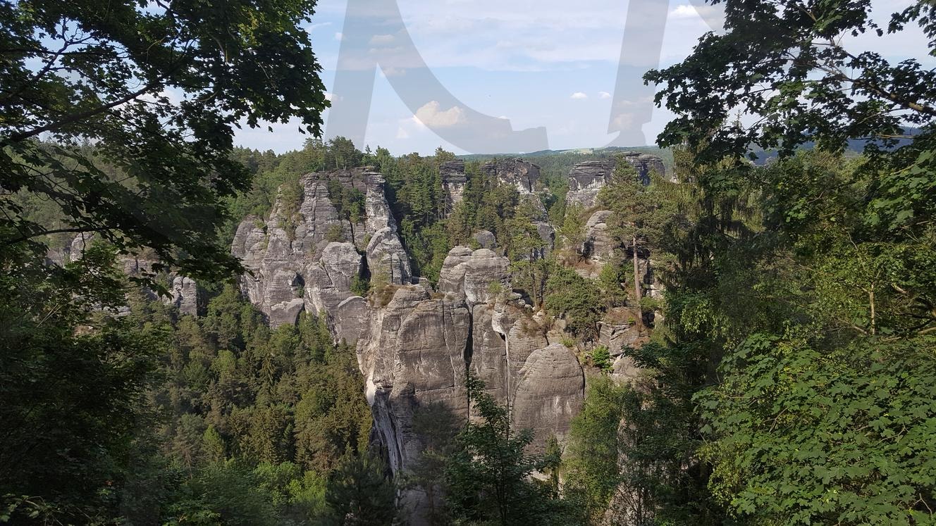 등산 | 독일, 드레스덴, 작센스위스, 산, 풍경, 절벽, 하늘, 나무, 구름 | 스탠바이 STANDBUY 디지털 콘텐츠