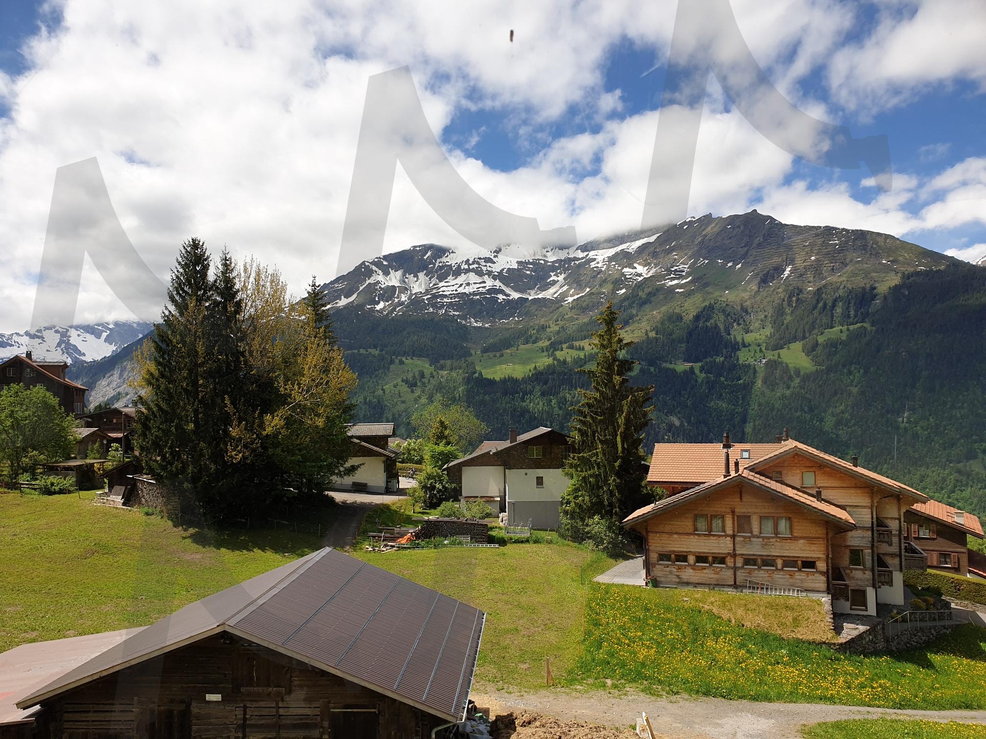 여행 | 여행, 스위스, 융프라우가는기차, 풍경, 산, 구름, 하늘, 들판 | 스탠바이 STANDBUY 디지털 콘텐츠