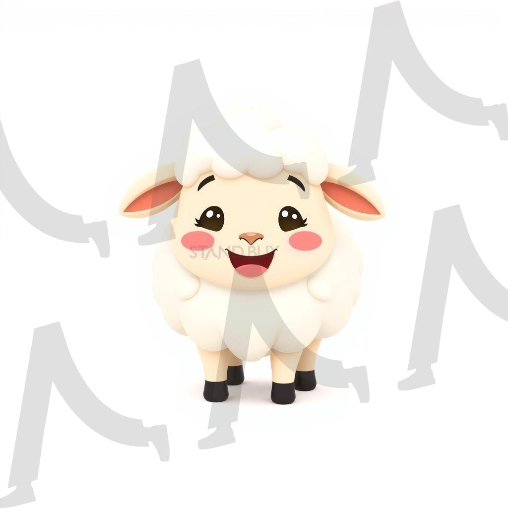 순둥순둥 웃는 양 캐릭터 | 귀여운양, 폭신폭신한캐릭터, 웃는동물, 발그레한볼, 어린이콘텐츠, 평화로운이미지, 따뜻한이미지, 마스코트디자인, 해맑은미소, ai | 스탠바이 STANDBUY 디지털 콘텐츠