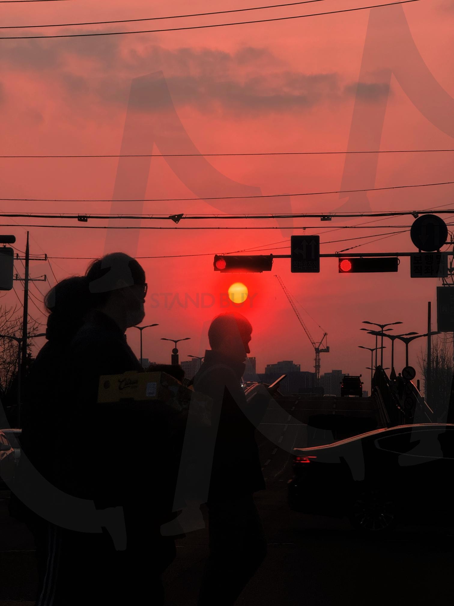 어느 신호등 앞 | 노을, 감성, 신호등, 분위기, 톼근길 | 스탠바이 STANDBUY 디지털 콘텐츠