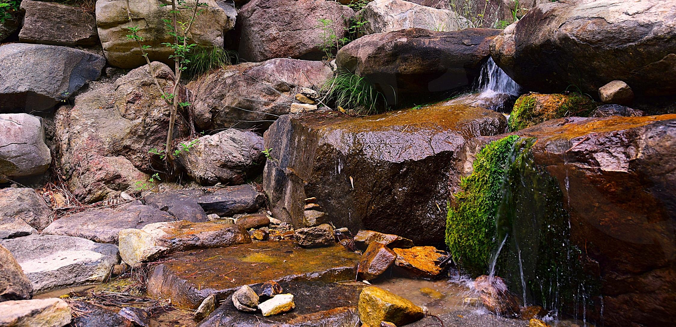 산속 흐르는 물 | 바위, 이끼, 산, 냇물, 돌, 식물, 초록, 낙수, 폭포, 자연 | 스탠바이 STANDBUY 디지털 콘텐츠