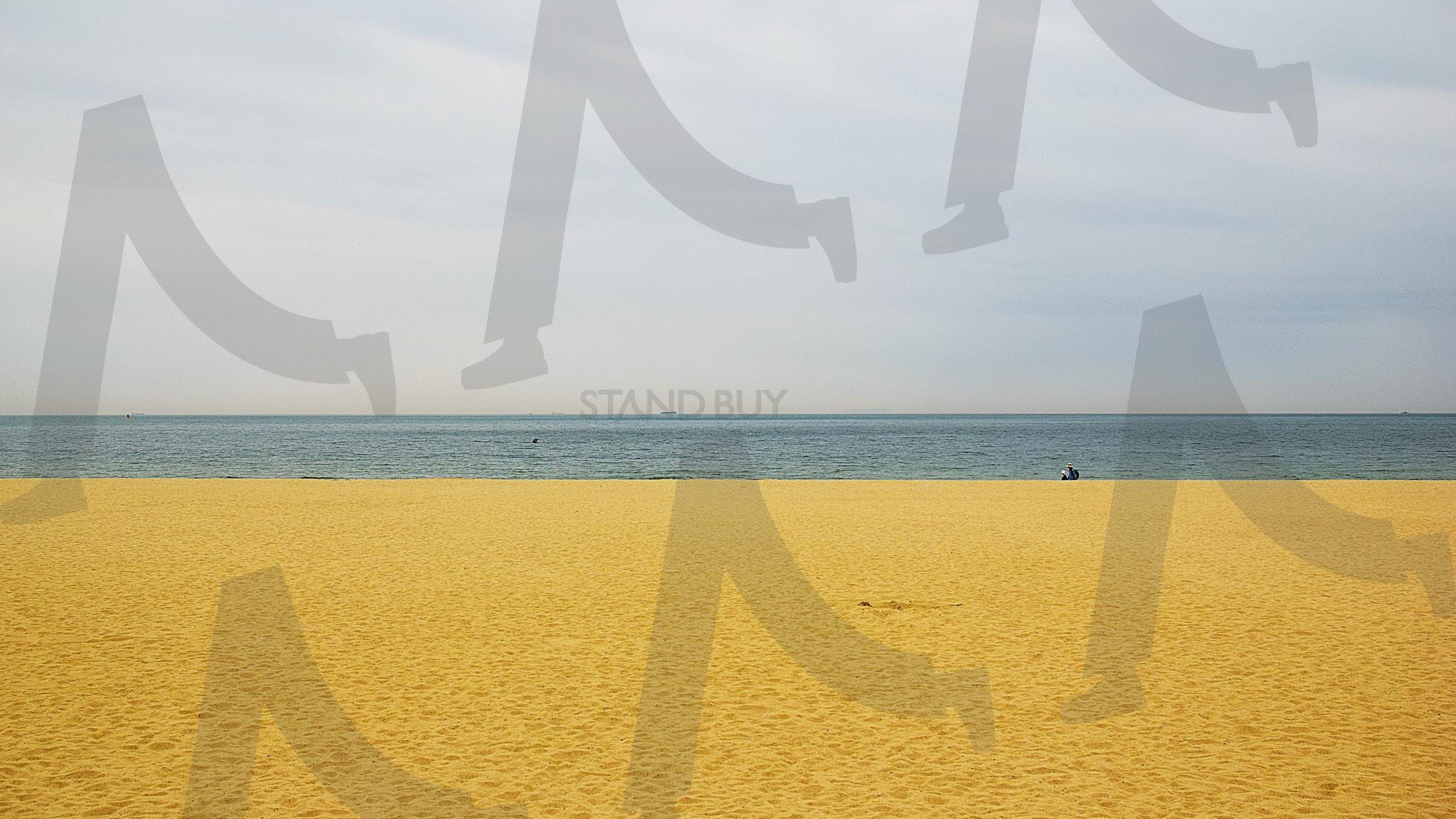 해운대 해수욕장 수평선 | 바다, 해운대, 부산, 해수욕장, 모래, 수평선, 하늘 | 스탠바이 STANDBUY 디지털 콘텐츠